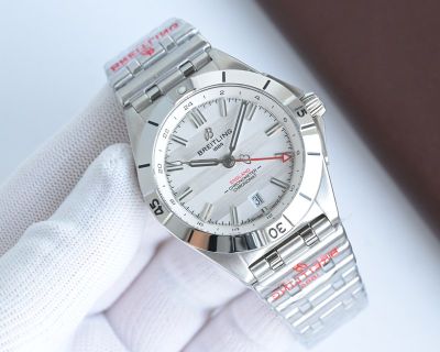 Breitling Chronomat ETC.2836 Movement 40mm Steel Case White/Blue Dial Watch